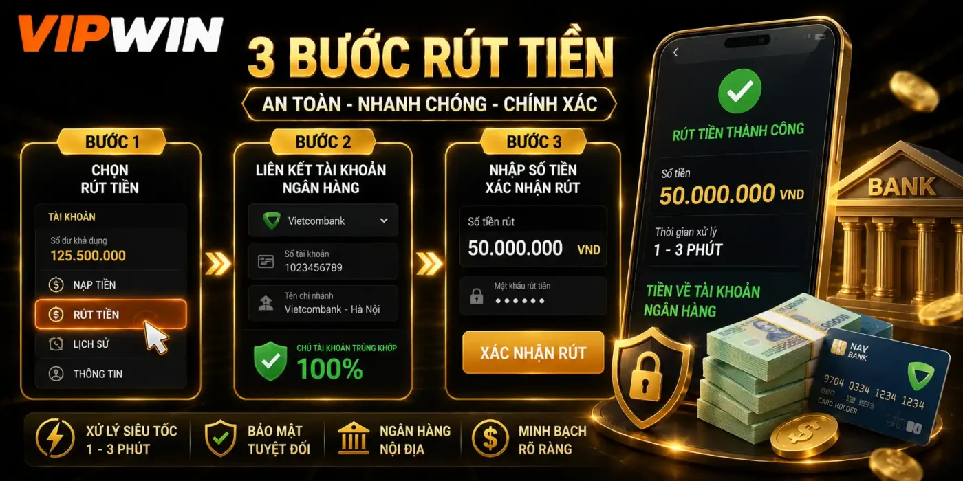 Trang chủ 21 03 bước để rút tiền VIPWIN về tài khoản ngân hàng