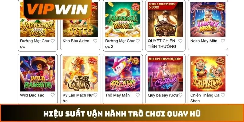 Hiệu suất vận hành trò chơi quay hũ