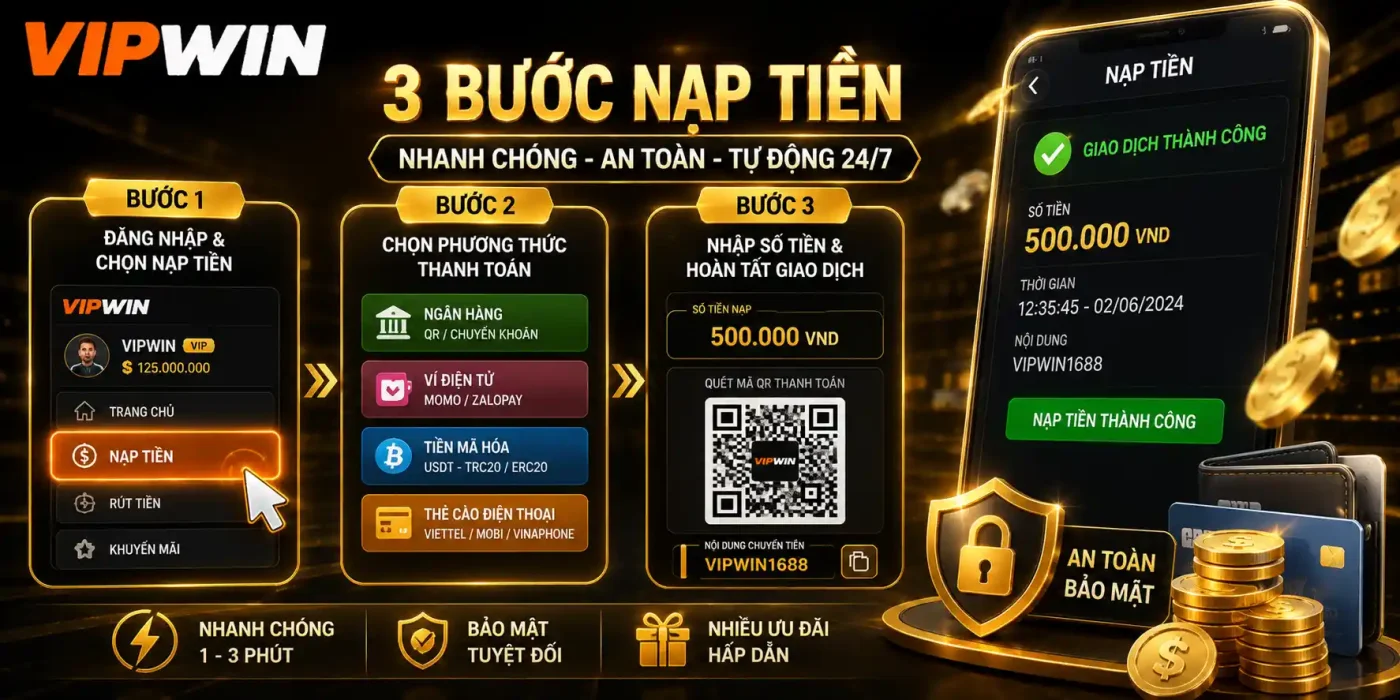 Trang chủ 20 Hướng dẫn chi tiết nạp tiền vào tài khoản VIPWIN