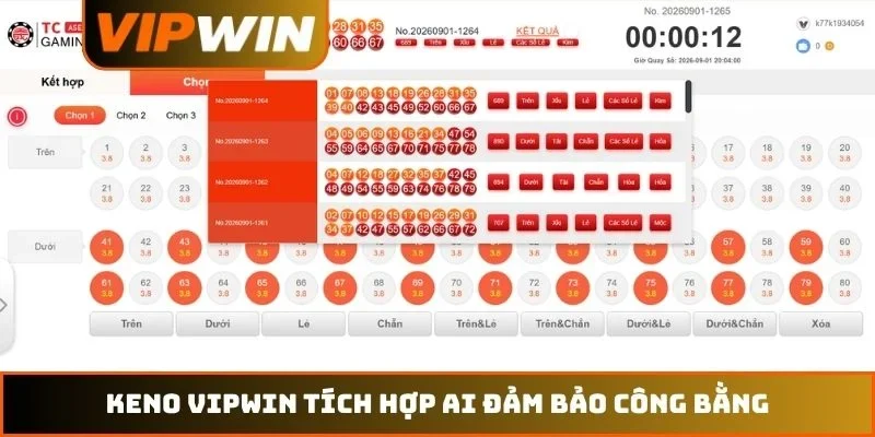 Keno VIPWIN tích hợp AI đảm bảo công bằng