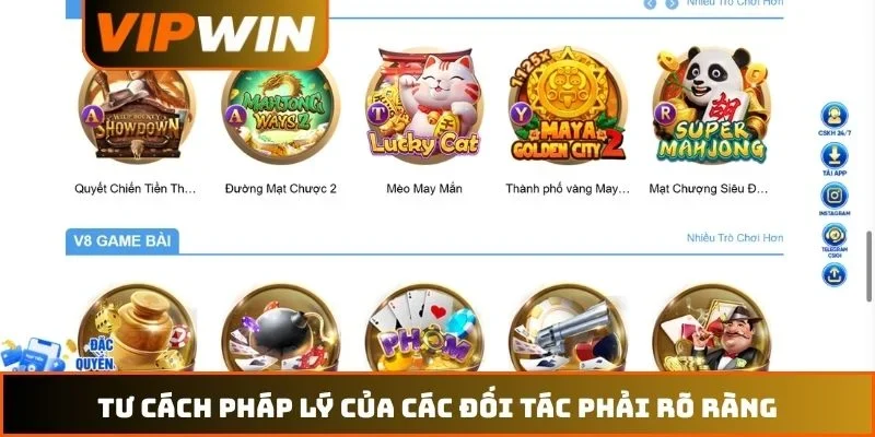 Tư cách pháp lý của các đối tác phải rõ ràng